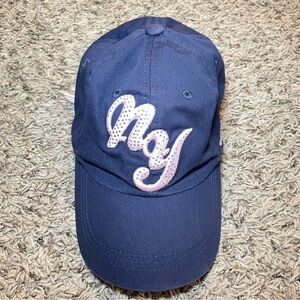 New York City Est. 1625 Baseball‎ Cap Navy Blue/Pink Embellishment Adjustable